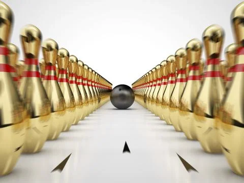 Golden Bowling Stock Illustration