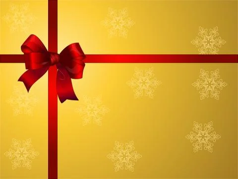 Golden box bow Illustrazione stock