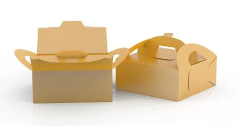 Golden box with handle Stock Illustration