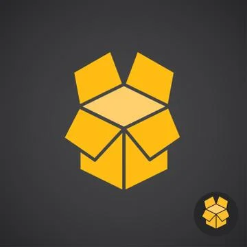 Golden box icon Stock Illustration