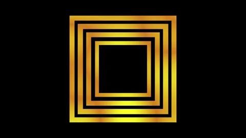 Golden boxes border animation isolated on black background Vídeo Stock 329659966