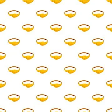 Golden bracelets creating seamless pattern design on white background イラスト素材