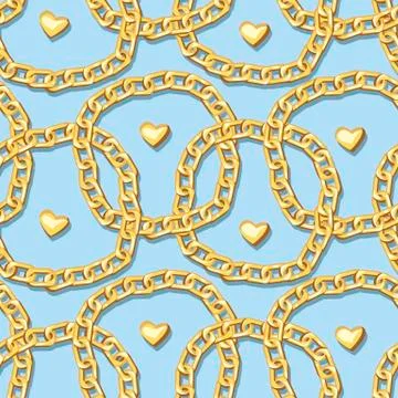 Golden bracelets seamless pattern Stock Illustration