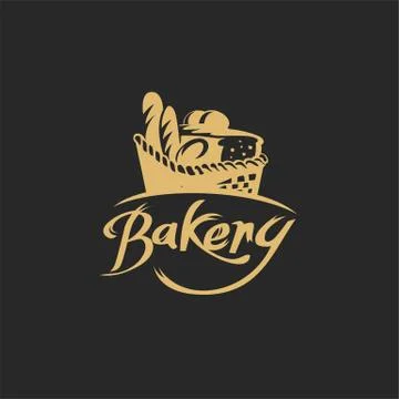 Golden bread basket vector illustration Stock Illustration