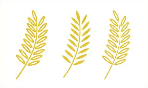 Golden bread ears on a transparent background. Grain Icons - Vector Illustrazione stock