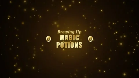 Golden Brewing Up Magic Potions 3D Text Halloween Animation Stock Footage 346473190