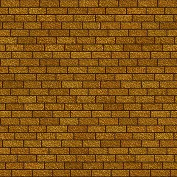 Golden brick texture, seamless background. Stock Illustration