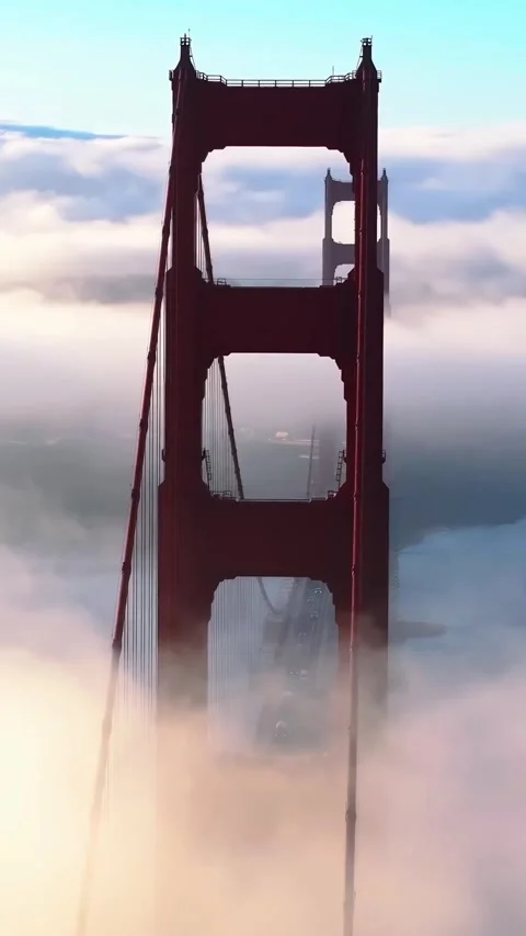 Golden bridge in the clouds Stock Footage 270159353