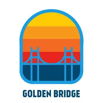 Golden Bridge Simple Design Stock Illustration