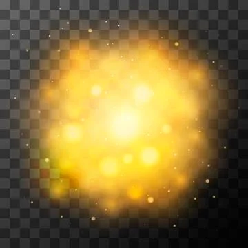 Golden bright light, magic effect in the dark Stock Illustration