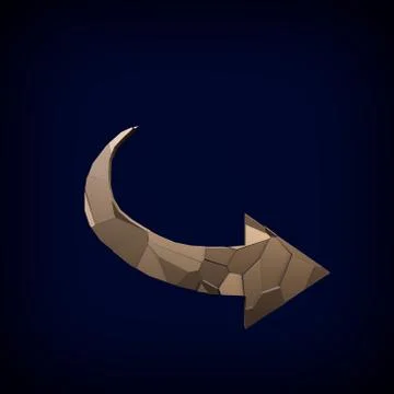 Golden broken arrow. Illustrazione stock