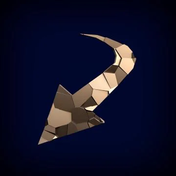 Golden broken arrow. Stock Illustration