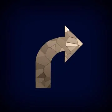 Golden broken arrow. Stock Illustration