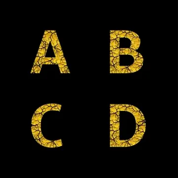 Golden broken letters Stock Illustration