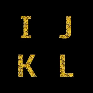 Golden broken letters Stock Illustration