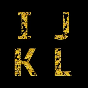 Golden broken letters Stock Illustration