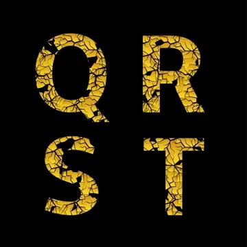 Golden broken letters Stock Illustration