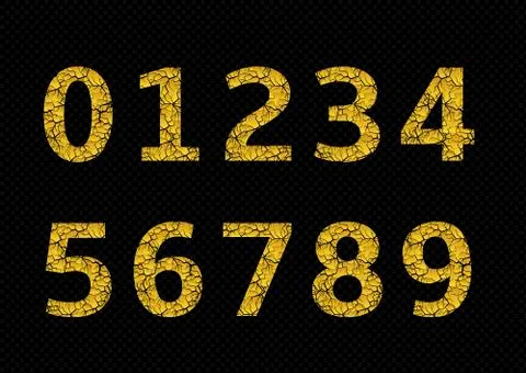 Golden broken numbers Stock Illustration