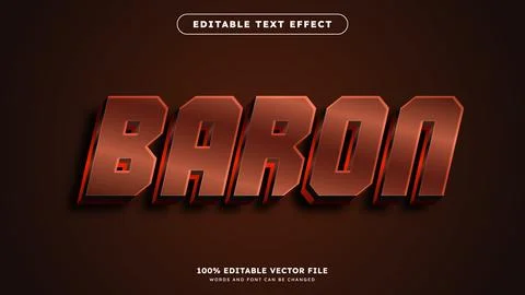 Golden Bronze 3D Editable Text Effect Illustration Vector Stock Illustration