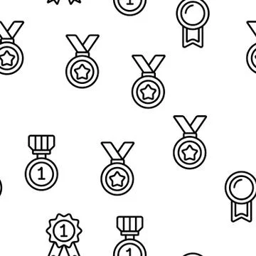 Golden, Bronze Medals Seamless Pattern Stock Illustration