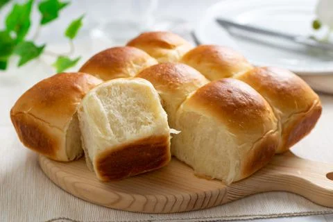 Golden brown dinner rolls bread Stock Photos