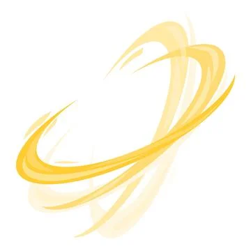 Golden brush stroke effect forming dynamic swirling shape Stock Illustration