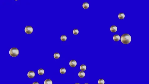 Golden bubble with blue screen Stock Footage 201456448
