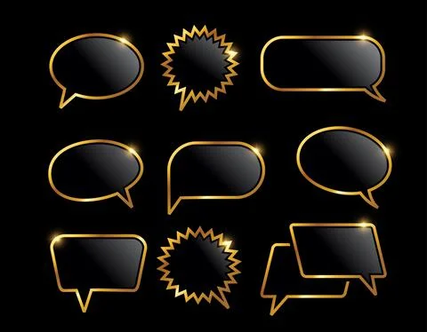 Golden Bubble Chat Icon Stock Illustration