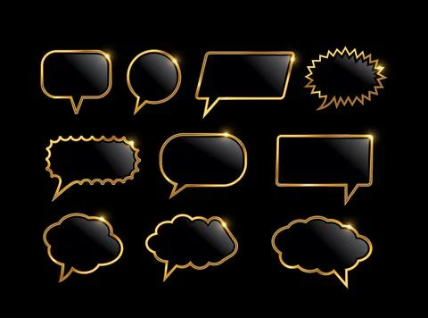 Golden Bubble Chat Icon Stock Illustration
