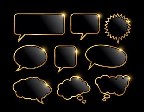 Golden Bubble Chat Icon Stock Illustration