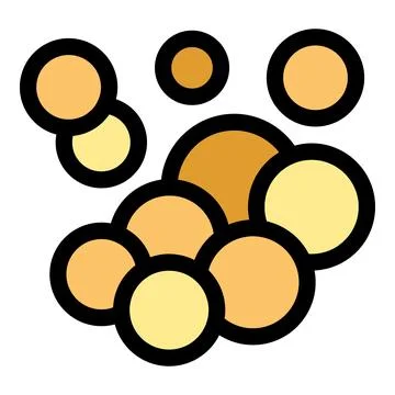 Golden bubbles floating and creating foam effect Stock Illustration