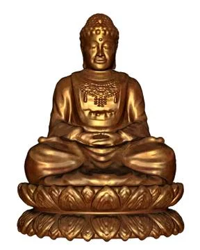 Golden buddha - 3D render Stock Illustration