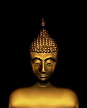Golden Buddha bust Stock Illustration
