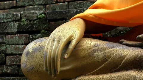Golden Buddha Hand Stock Footage 65740986
