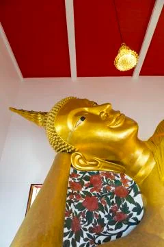 Golden Buddha inside temple Stock Photos