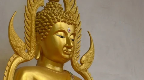 Golden Buddha in Shade Stock Footage 65562733