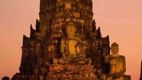 Golden Buddha statue Stock Footage 74250910
