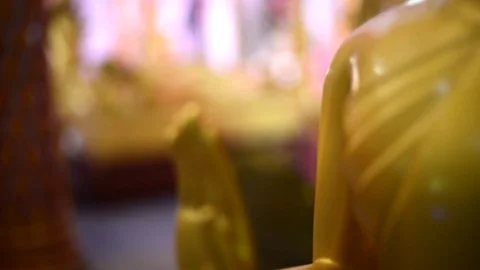 Golden Buddha Statue Stock Footage 85044231