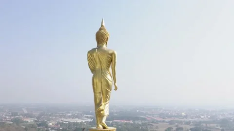 Golden buddha statue Stock Footage 232677397