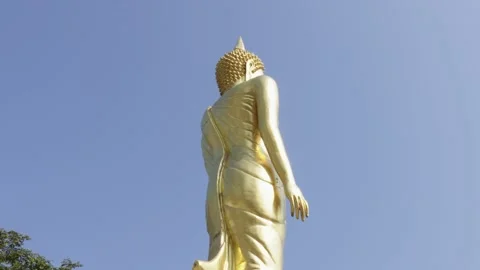 Golden buddha statue Stock Footage 232678633