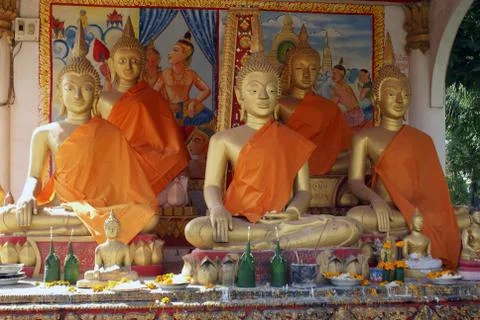 Golden buddhas Stock Photos