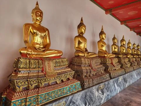 Golden Buddhas Fotos de archivo