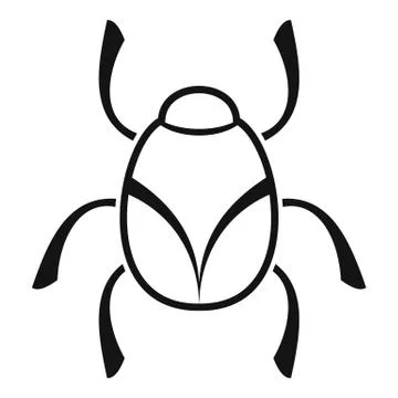 Golden bug icon, simple style Stock Illustration