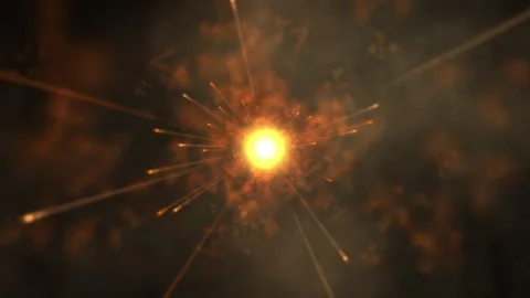 Golden Burst Of Light Explosion With Central Radiant Glow Stock Footage 317309239