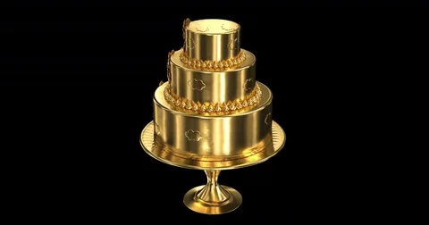 Golden cake Stock Footage 84820102