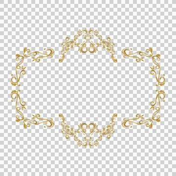 Golden calligraphic vintage frame element baroque vector Stock Illustration