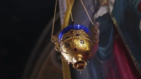 Golden candlestick Stock Footage 130398436