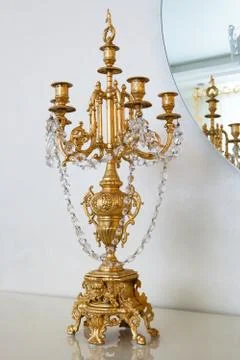 Golden candlestick Stock Photos