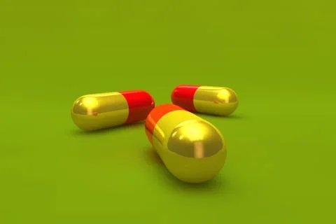 Golden capsules Иллюстрация