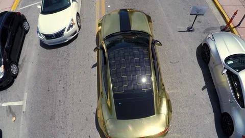 The golden car Stock Footage 103763439